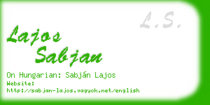 lajos sabjan business card