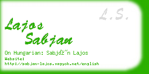 lajos sabjan business card